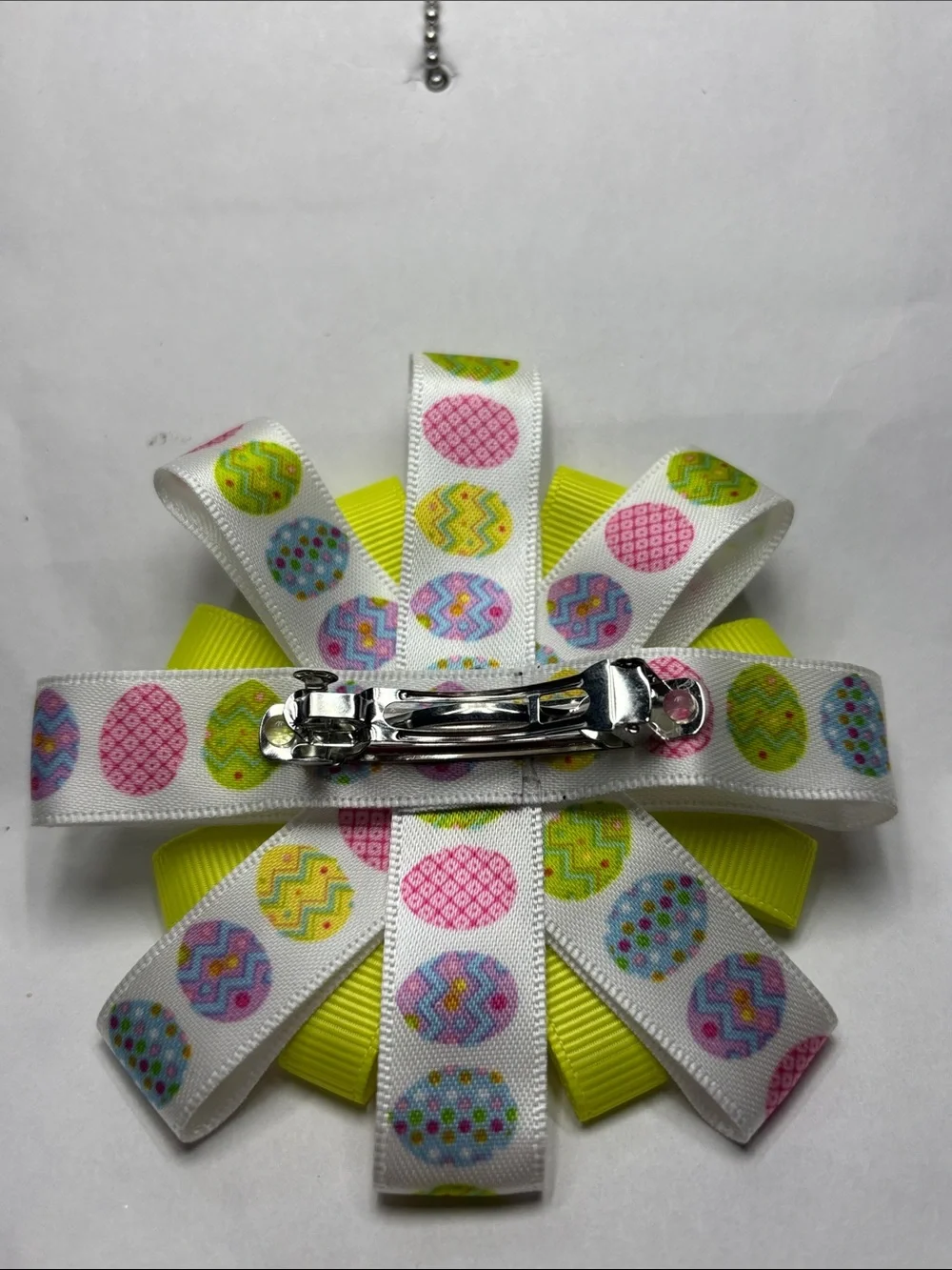 Easter Egg Yellow Ribbon Hair Bow
